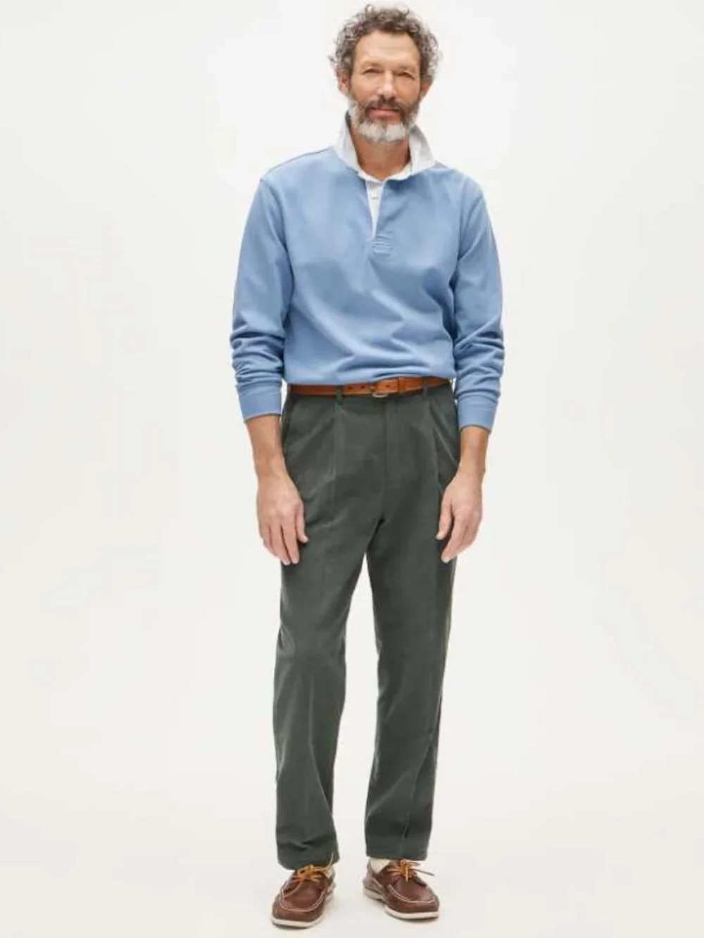 New M J.Crew rugby shirt with striped oxford collar blue longsleve polo